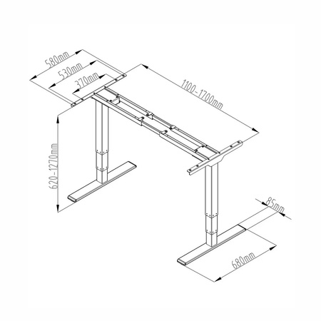 Spacetronik Magnus 138x68 L12 elektrický stůl