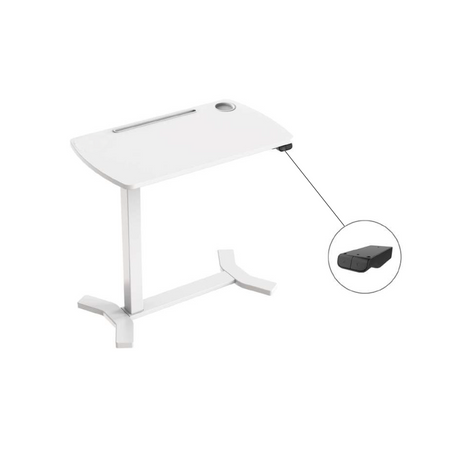 Electric adjustable table with wheels Buddy black, wood