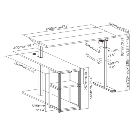 Spacetronik SPE-L120WW Loris electric desk