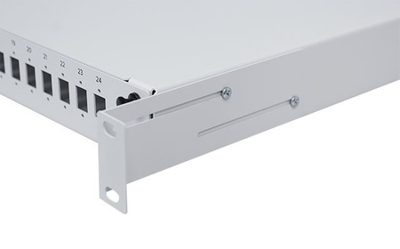 Rozvaděč 19" 1U 24xSC Simplex šedý pevný