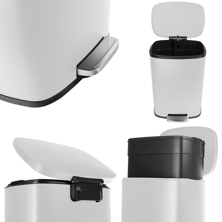 Funky Trash Can White Black Spacetronik Pojedynczy