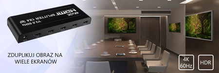 Rozbočovač HDMI 1x4 SPH-RS104_V20 60 Hz 4K HDR