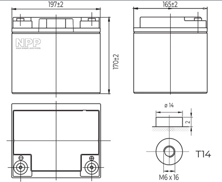 Gelová baterie NPG 12V 40Ah NPP AGM DEEP GEL