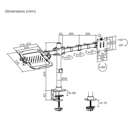 Extension adapter Spacetronik Desk Lamp Glow Dx