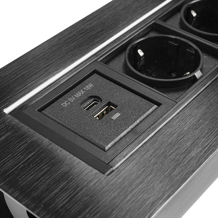 Spacetronik SPS-O24CB V2 countertop swivel socket