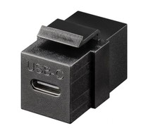 Keystone connector USB-C cable extension black