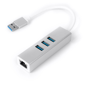 Multiport USB na 3 USB + RJ45 SPU-M07 stříbrná