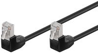 Patchcord CAT 5E F/UTP 2x90 BLACK 1m