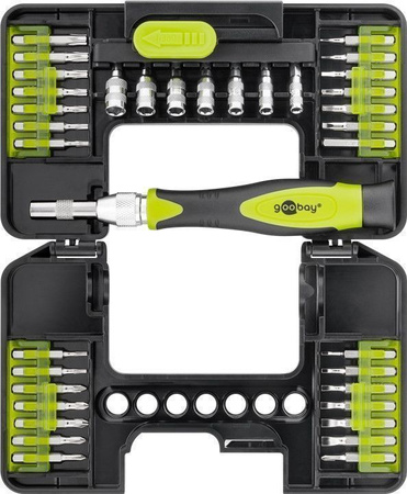 Screwdriver + bits/sockets KIT 37-element. Goobay