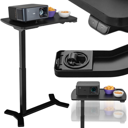 Electric adjustable table with wheels Buddy black