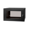 RACK 19'' 6U 600x450mm cabinet BLACK Glass door