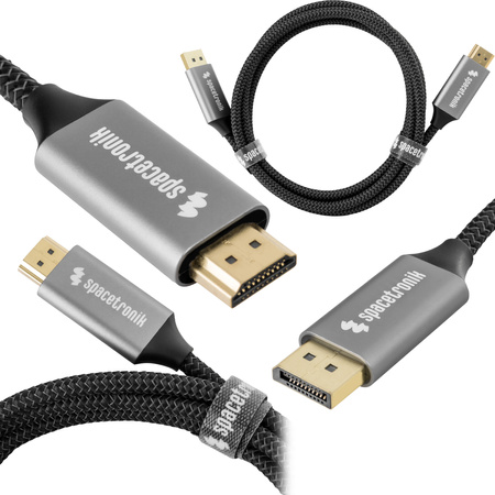 HDMI 4K 60Hz DP kábel Spacetronik KDH-SPA010 1m