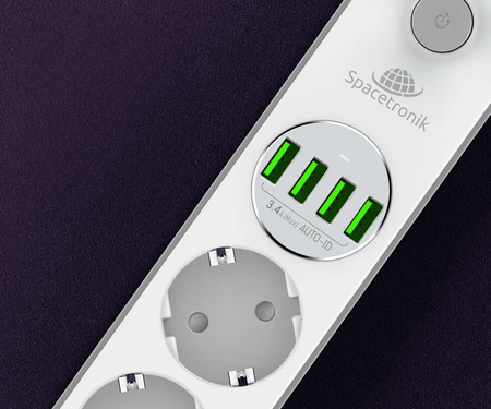 Spacetronik SR-203 4 port USB power strip