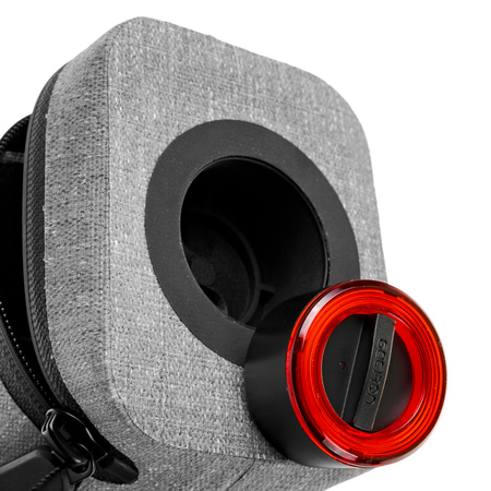 Brašna na kolo se zadním světlem NEST200 světle šedá