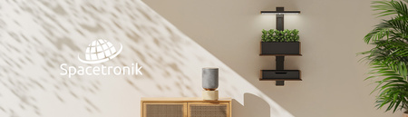 Nástěnná police na květináč SPGC21GO Stříbrné dřevo