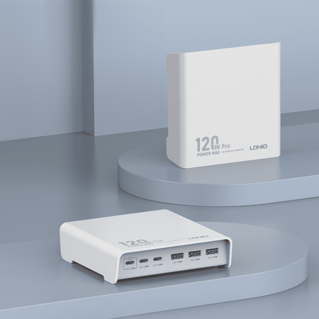 120W 6portová nabíječka USB A a C Ldnio Q605 černá
