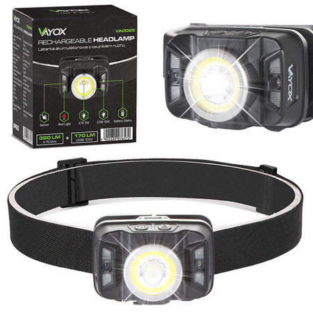 Head flashlight 430lm motion sensor VAYOX VA0025