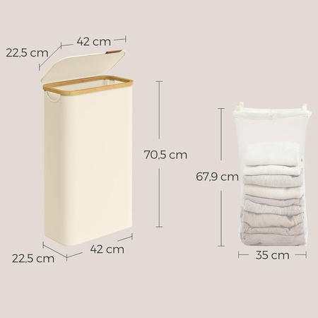 Kosz na pranie 65L 1 komorowy biały