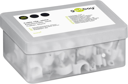 Držiak kábla Flop okrúhly 7mm 100ks Goobay