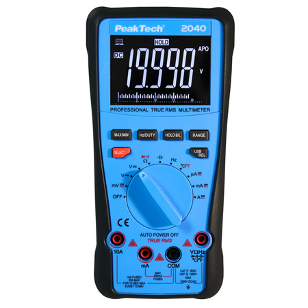 Digitálny multimeter PeakTech 2040 20A 1000V USB DCV