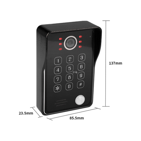 Dveřní stanice s kamerou RFID černá SPD-DST03B