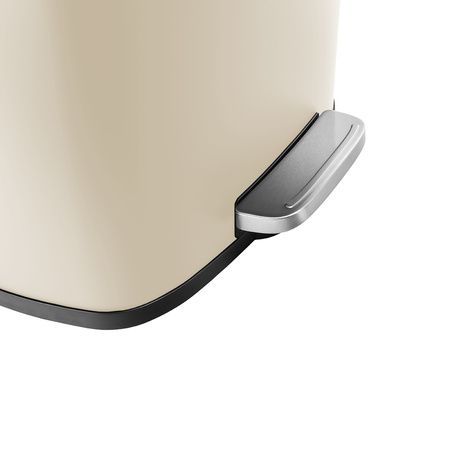 Kosz na śmieci metalowy pojedyncza komora kremowy