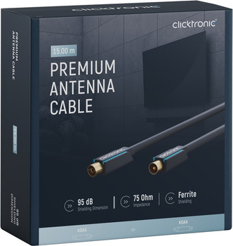 CLICKTRONIC TV connection IEC antenna cable 15m