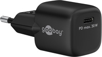 USB-C PD GaN 30W sieťová nabíjačka Goobay BLACK