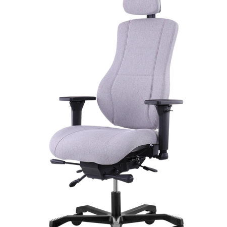 Zestaw ergonomiczny biurko Moris SPE O112WW fotel MENNKAR lampa D22 Pro