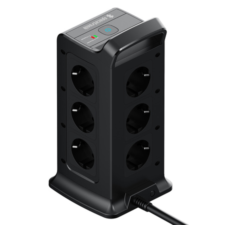 Listwa zasilająca tower 12xAC 2xUSB 1xUSB-C B