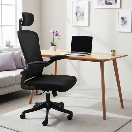 ARON Black swivel office chair