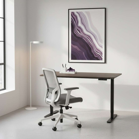 Spacetronik Moris 121BT 120x60 electric desk, Black frame, Dark wood top