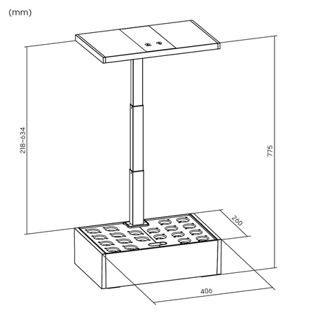Flowerpot set stand drawer SPGC22BN-SET1
