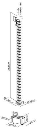Prowadnica kablowa z uchwytem 130 cm SPK-181B