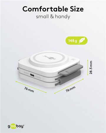 Goobay 15W skladacia indukčná nabíjačka 3 v 1 USB-C