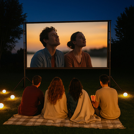 Ekran projekcyjny z podwójnym trójnogiem 100" 16:9