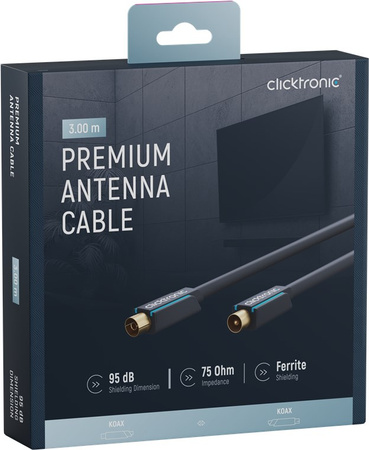 CLICKTRONIC TV připojení IEC anténní kabel 3m