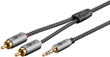 Audio kabel Jack - 2x RCA Goobay Plus TEXTIL 3m