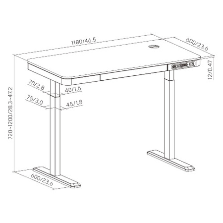 Spacetronik elektrischer Schreibtisch SPE-B136WW Astrid