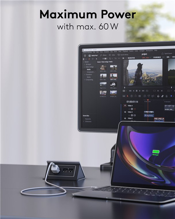 Kabel USB-C 2.0 Goobay SuperSoft TEXTIL biały 1m