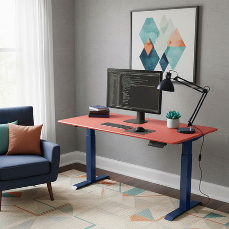 Zestaw ergonomiczny biurowy Biurko Vegard SPEO232 Fotel BARD Lampa Glow D4