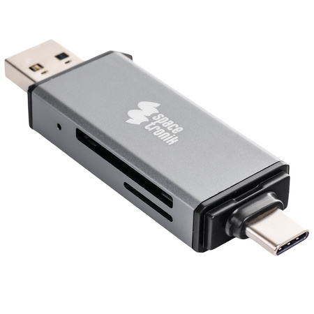 Spacetronik SPU-CR06 czytnik kart SD USB-A i USB-C