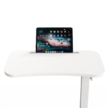 Buddy manual height adjustable table white, wood