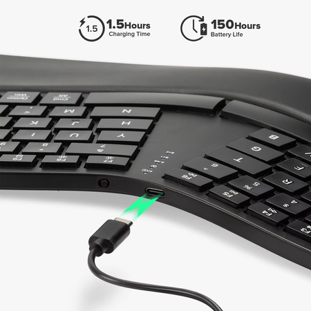 Bezprzewodowa Klawiatura Ergonomiczna GM909 czarna