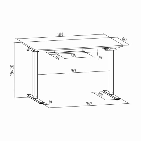Spacetronik Moris 124BB 120x60 elektrický stôl