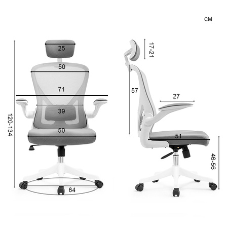ARON White swivel office chair