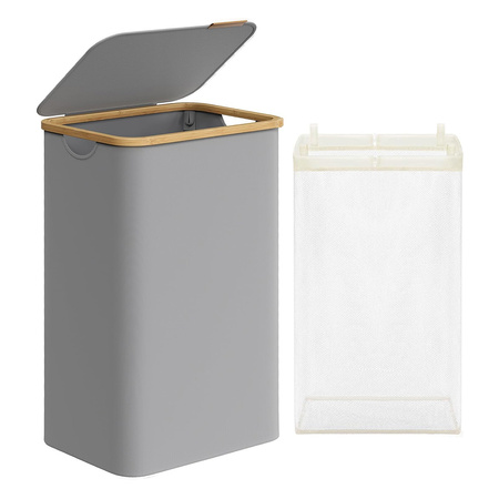 Kosz na pranie 90L 1 komorowy szary