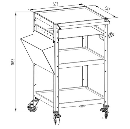Spacetronik SPC-140B pedestal cart on wheels