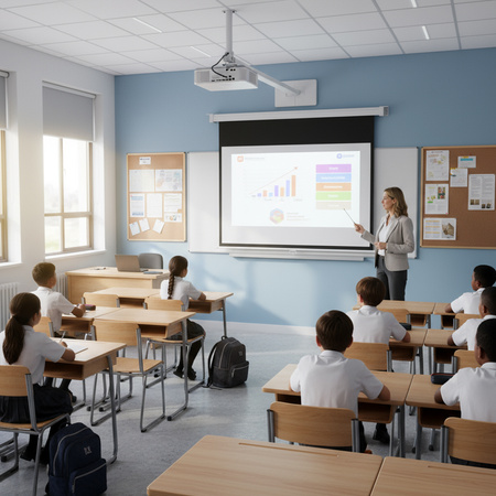 Ekran projekcyjny zwijany ręcznie 100" 16:9 biały