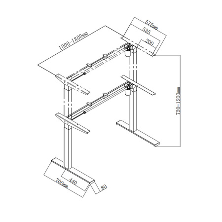 Biurko elektryczne Spacetronik SPE-152B z blatem 158×80 biały alaska